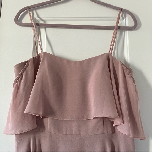 Hayley Paige NEW Prom Chiffon Occasions Bridesmaid Dress size 10 in Dusty Rose - Picture 4 of 16